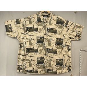 Redhead Button Shirt Mens XXL Fishing Lures Rod‎ Tackle Boats Short Sleeve Gift